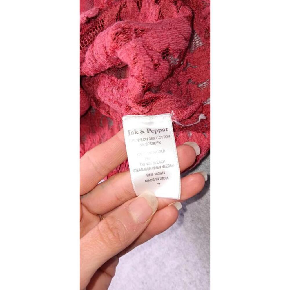 Jak And Peppar Sleeveless Lace And Mesh Blouse Youth Girls Size 7 Hot Pink... - Picture 8 of 9